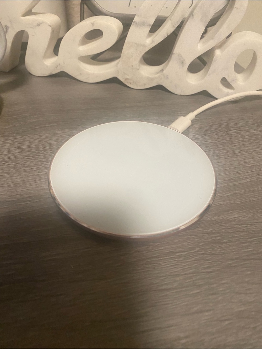 Wireless Charging Pad - White and Rose Gold